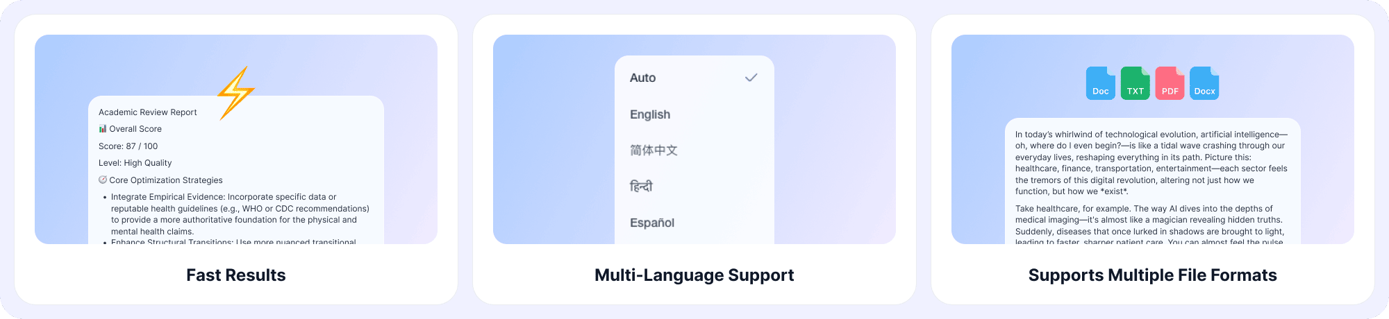Features of EaseDone AI Essay Grader
