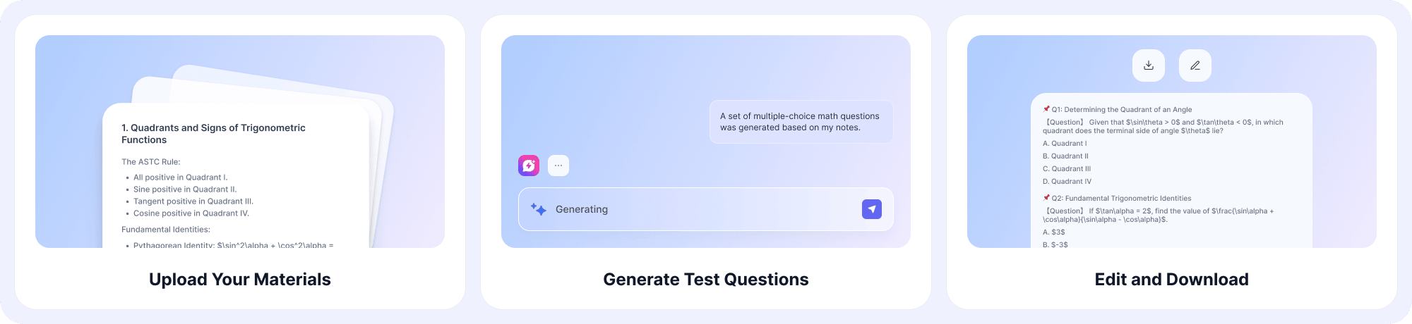 Key Features of EaseDone AI Exam Generator