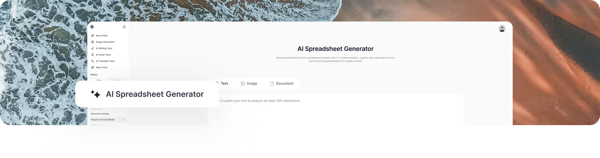ChatGOAT AI Spreadsheet Generator