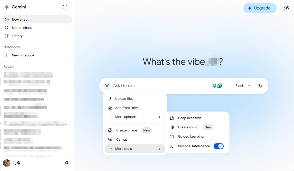 main interface of Gemini