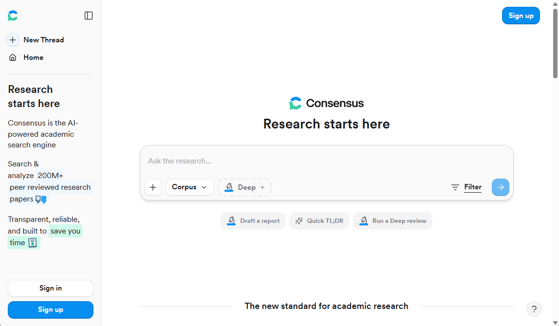 main interface of Consensus