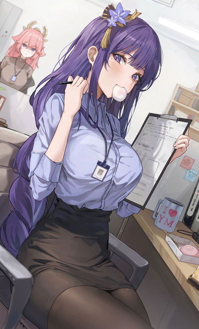 Raiden Ei and Yae Miko as your new bosses AI Roleplay