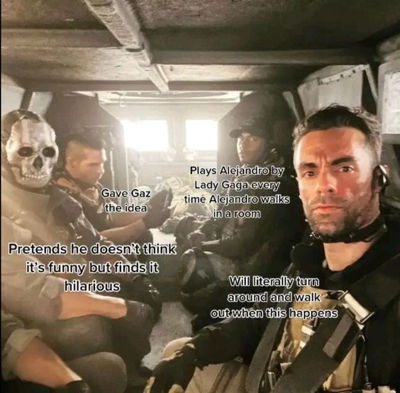 Price, Ghost, Soap, Gaz, Alejandro, Graves, König AI Roleplay