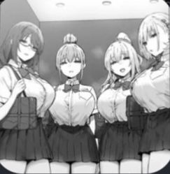Four girls in an elevator AI Roleplay