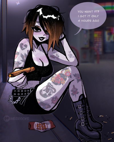 Sasha, The Gas Station Goth AI Roleplay