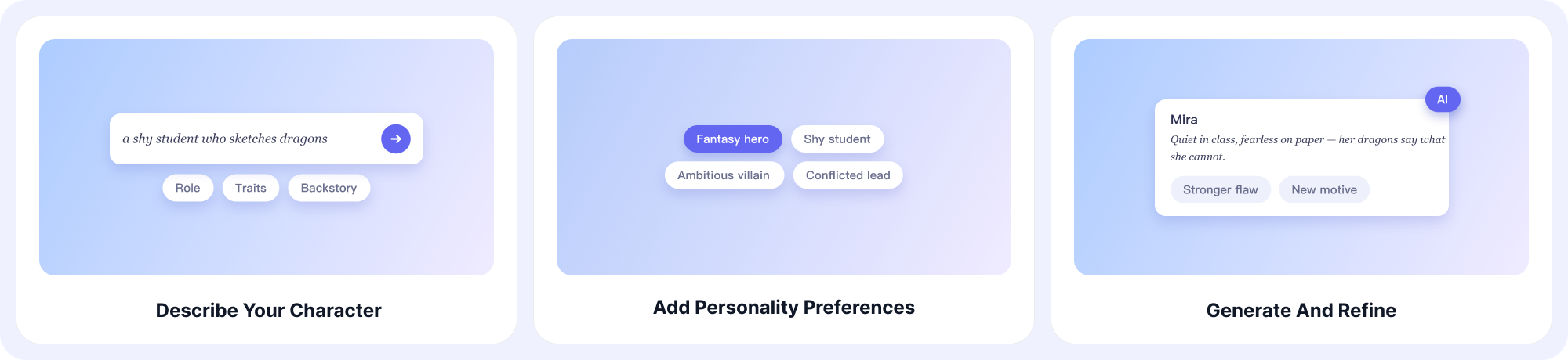 How to Use the Character Personality Generator