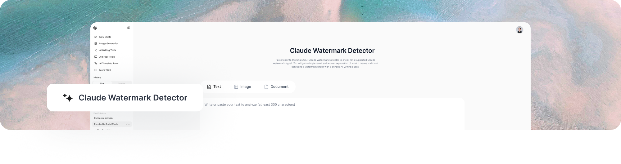 What Can ChatGOAT Claude Watermark Detector Do