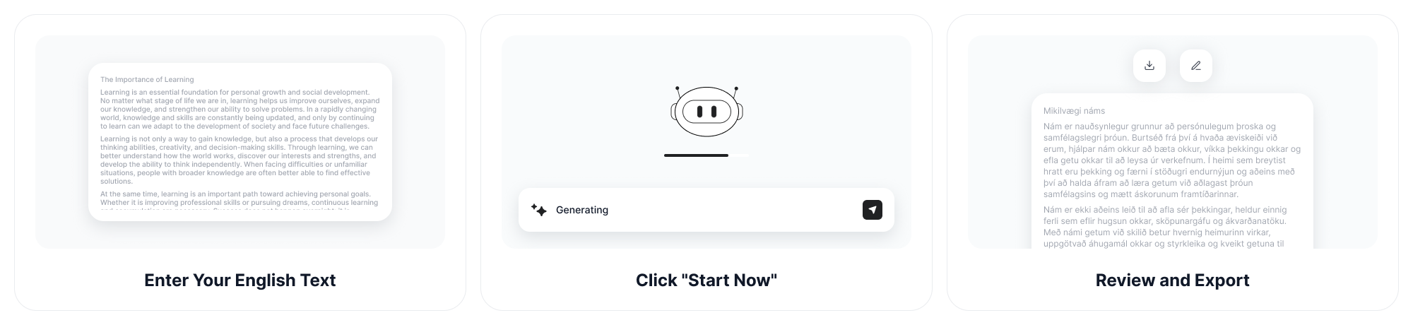 How to Translate English to Icelandic with ChatGOAT AI