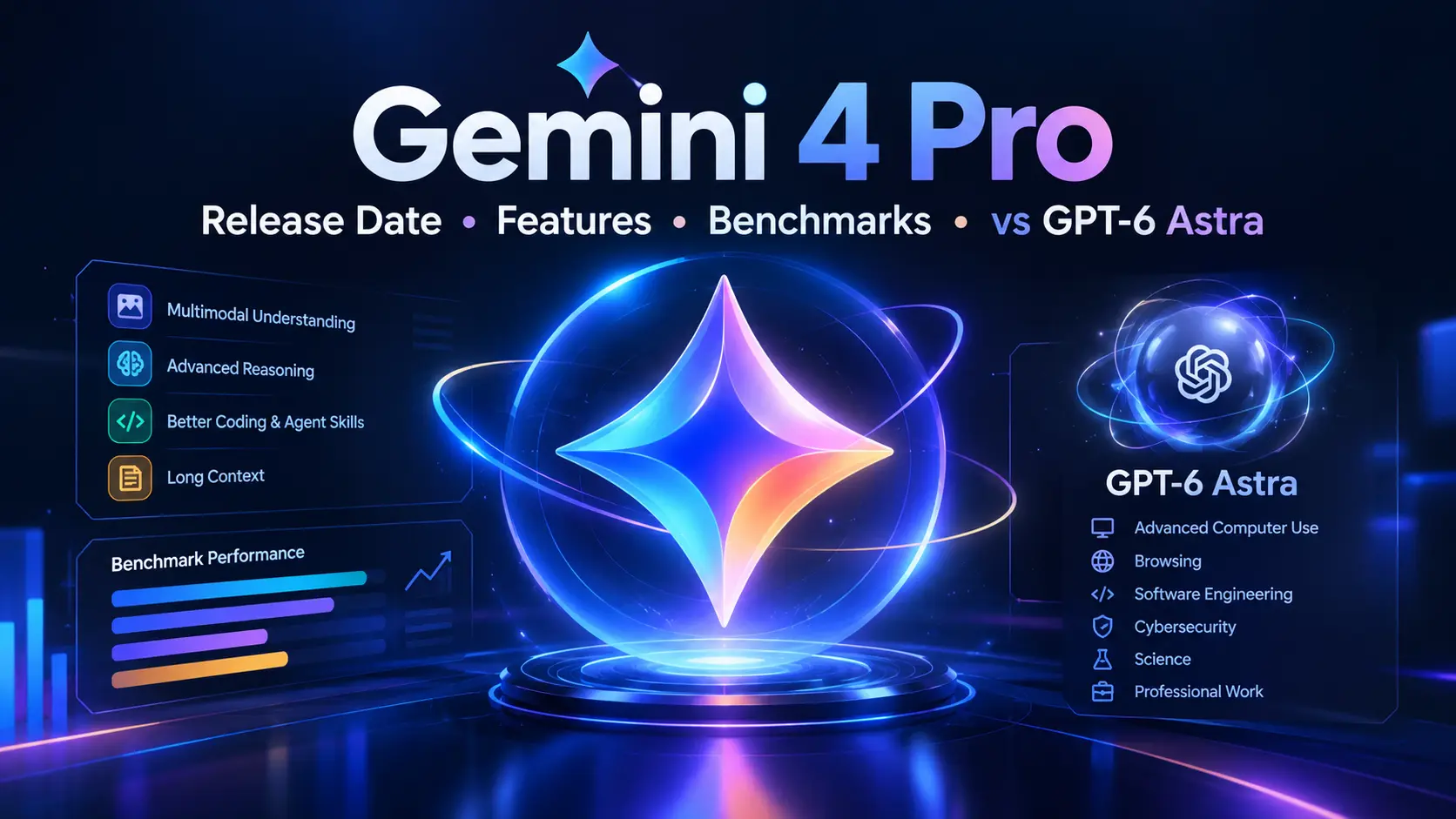 Gemini 4 Pro: Data di uscita, funzionalità, benchmark e confronto con GPT-6 Astra