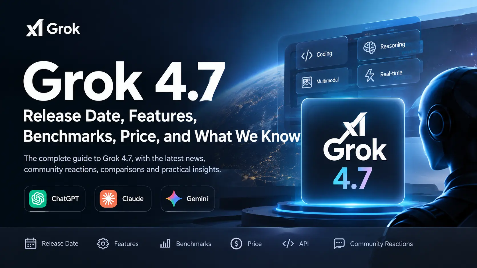 Grok 4.7 Spiegato: Tutto quello che è stato confermato finora (Data di rilascio, Parametri, Benchmark)