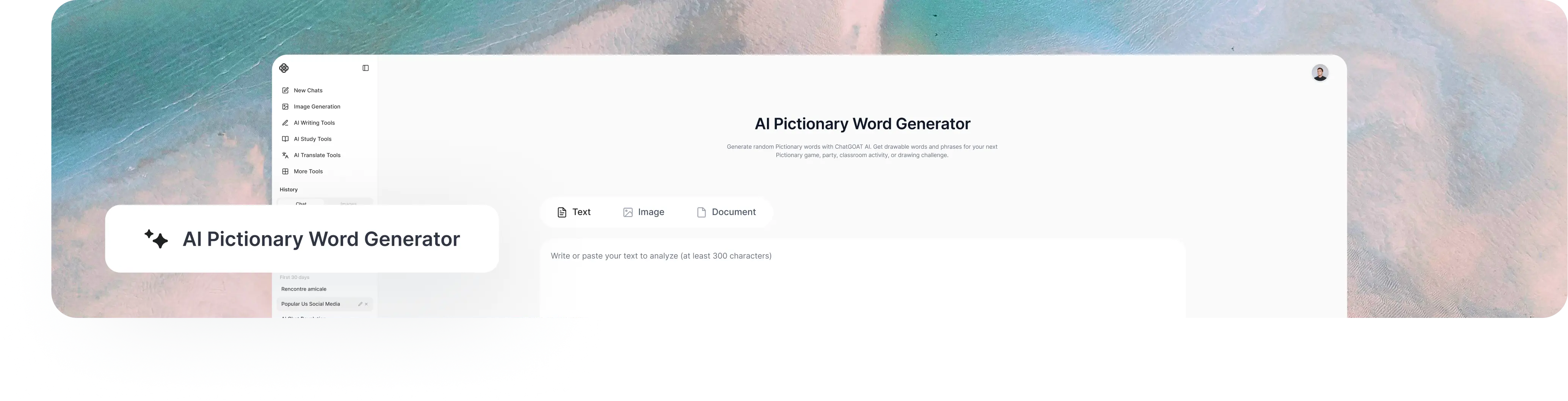 Gerador Gratuito de Palavras para Pictionary