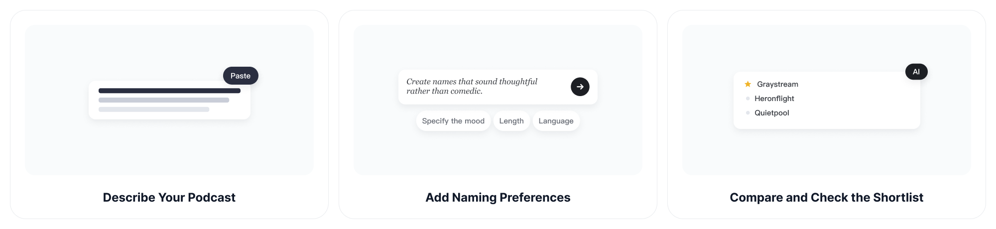 Como usar o Gerador de Nomes para Podcast da ChatGOAT AI
