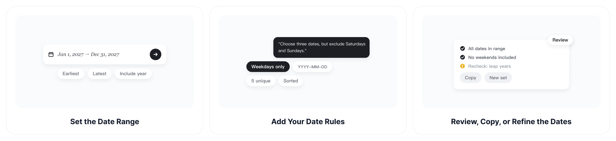Come usare il generatore di date casuali di ChatGOAT AI