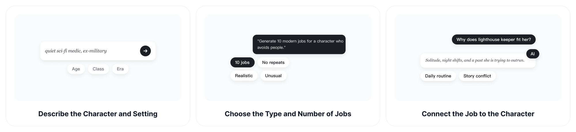 Come Usare il Generatore Casuale di Lavori per Personaggi di ChatGOAT AI