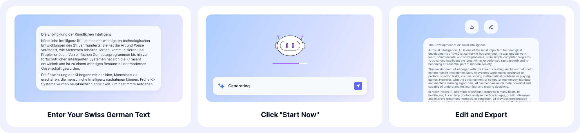 How to Translate Swiss to English with EaseDone AI