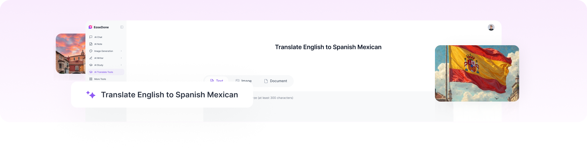 Translate English to Mexican Spanish with EaseDone AI