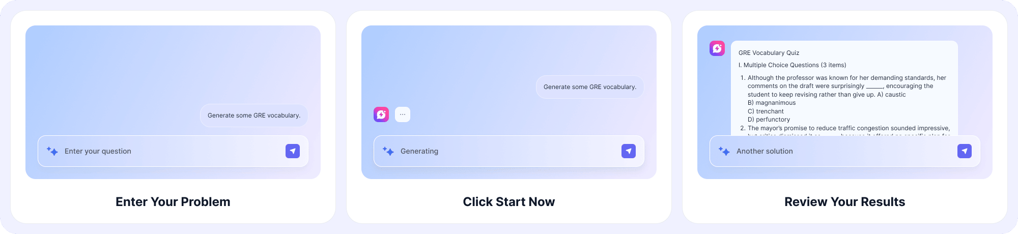 how to use EaseDone AI vocabulary quiz generator