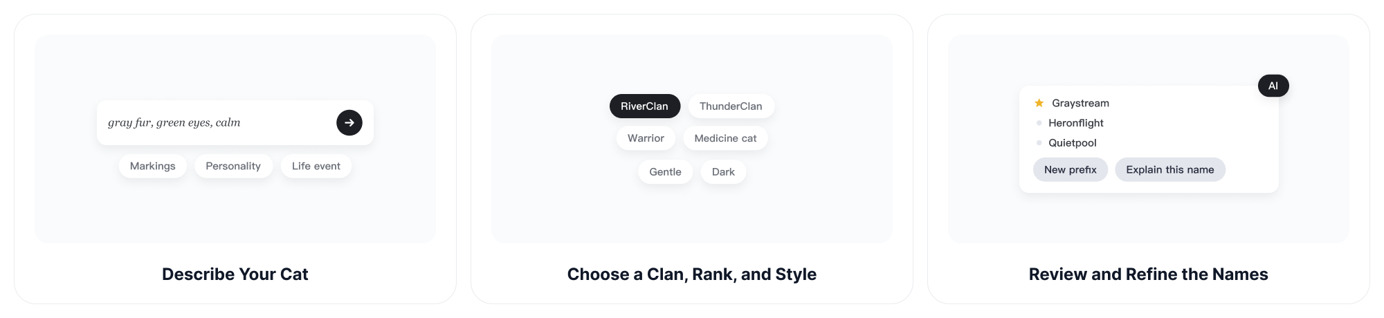 Come utilizzare il generatore di nomi per gatti guerrieri di ChatGOAT AI